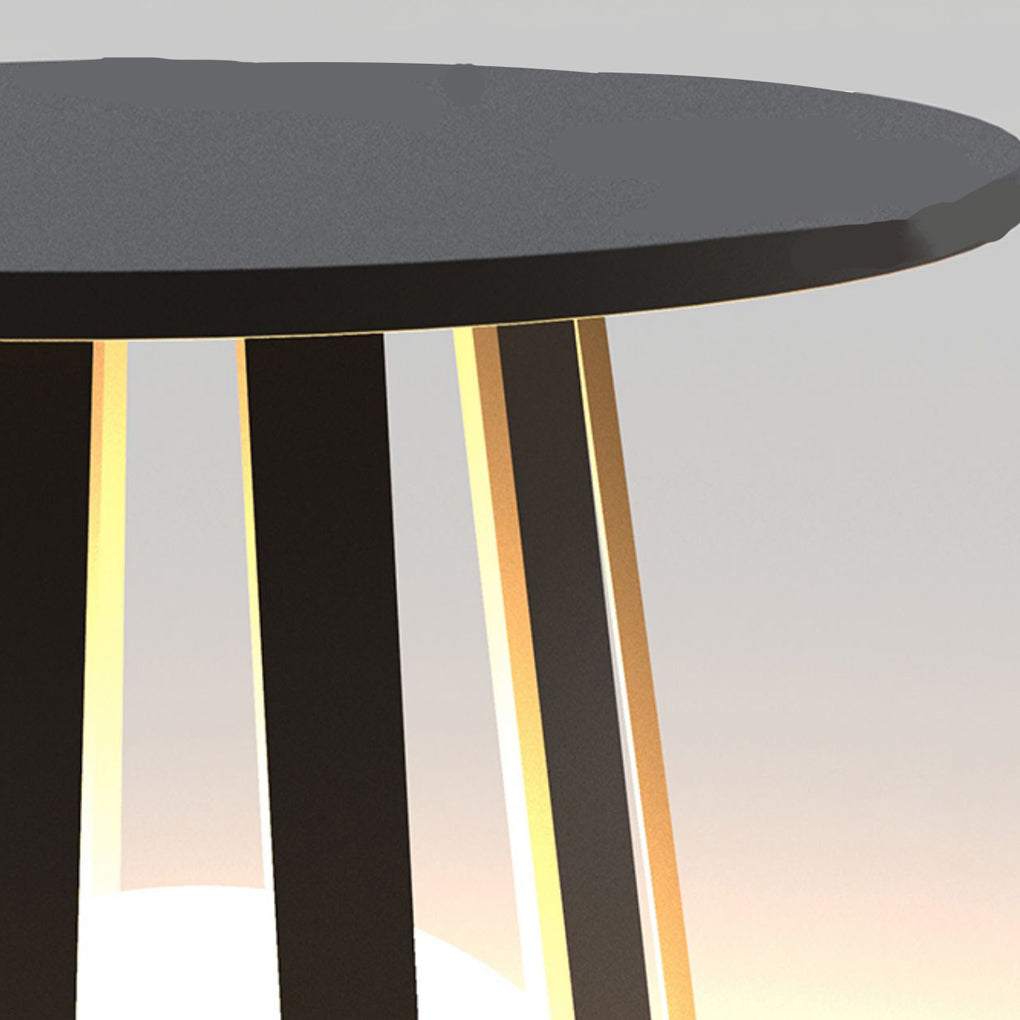 Round Waterproof RGB Iron Small Coffee Table Solar Light Outdoor Lanterns - Lamp Outdoor