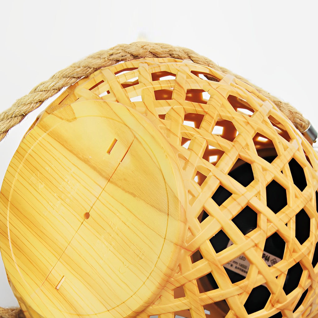 Portable Creative Bamboo Rattan LED Upgrade USB Solar Outdoor Lanterns - Lamp Outdoor