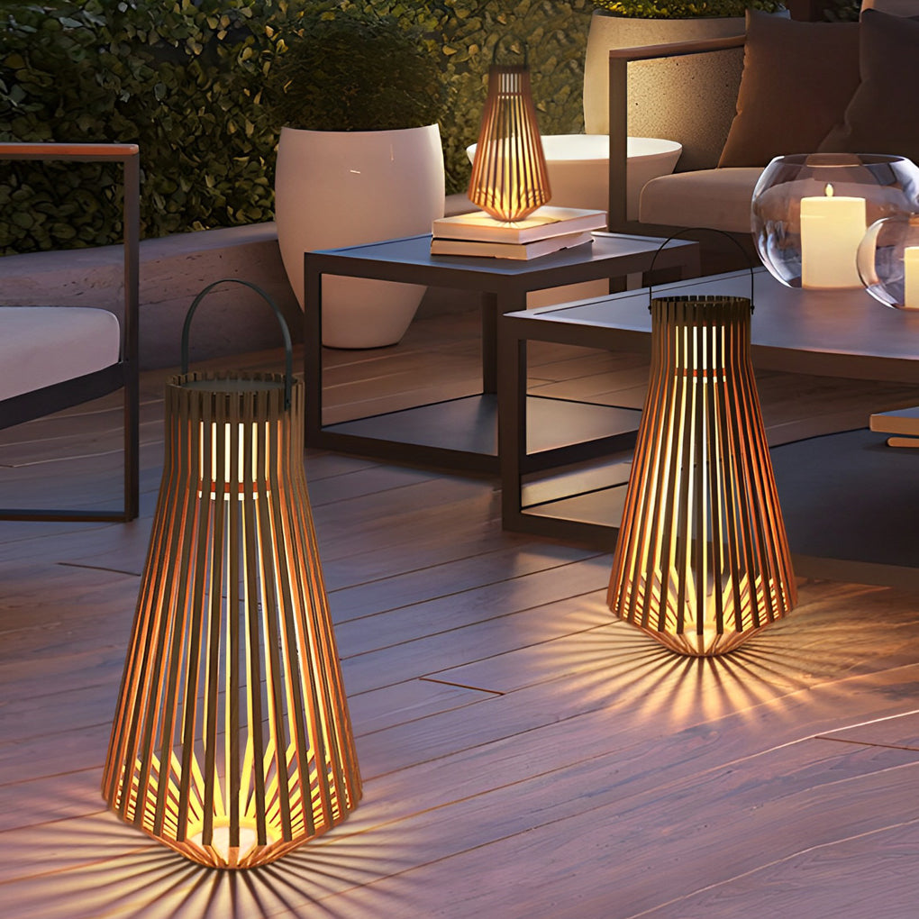 Adjustable Portable Wood LED Waterproof Modern Solar Garden Lights - Lamp Outdoor