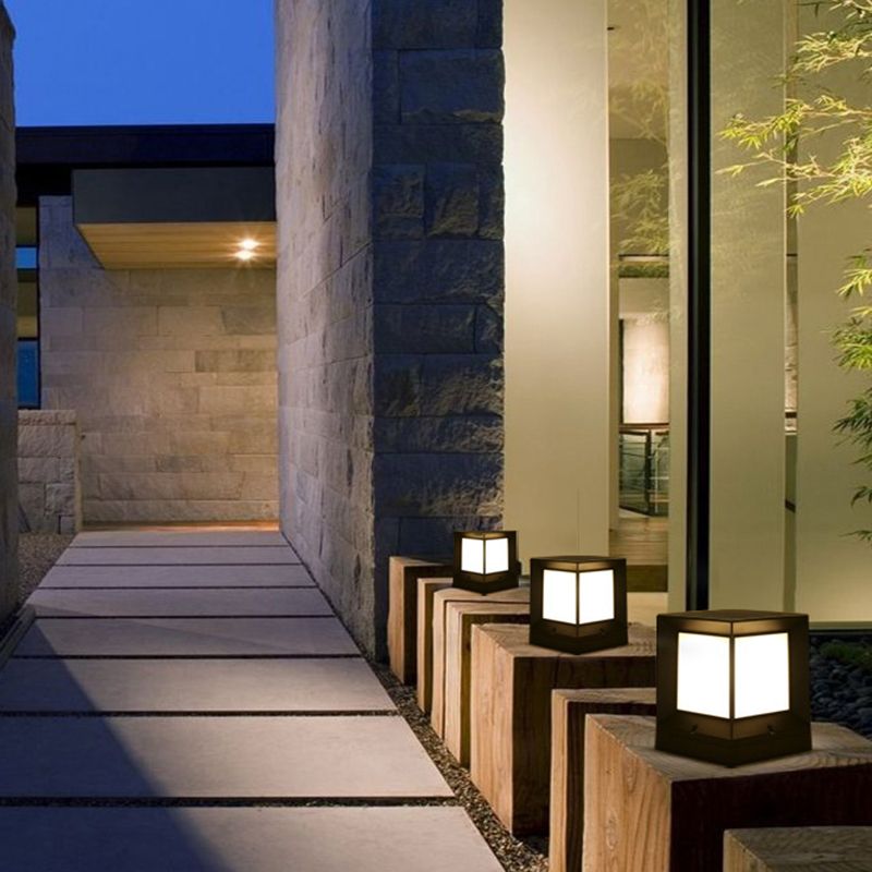 Ray Modern Simple Rectangle Metal Outdoor Floor Lamp - Lamp Outdoor