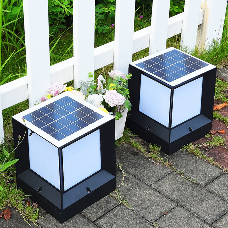 Ray Modern Simple Rectangle Metal Outdoor Floor Lamp - Lamp Outdoor