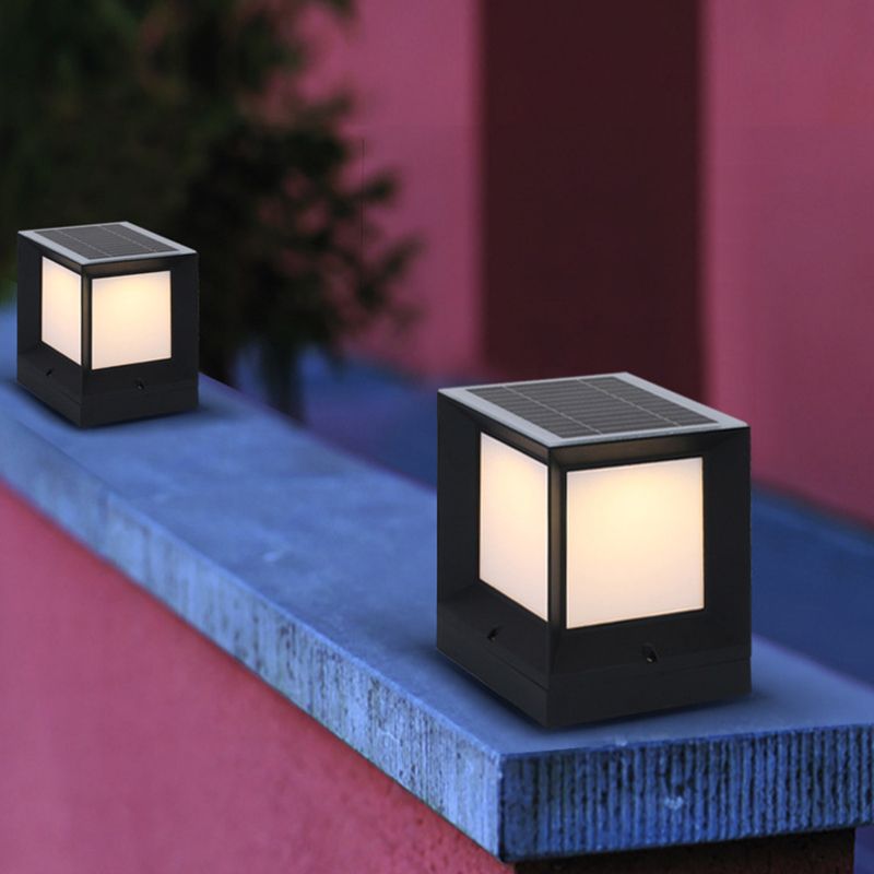 Ray Modern Simple Rectangle Metal Outdoor Floor Lamp - Lamp Outdoor