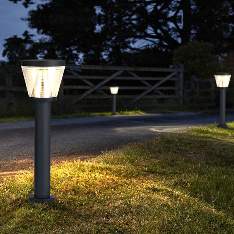 Ray Modern Metal Cone Shade Solar Outdoor Bollard Light - Lamp Outdoor