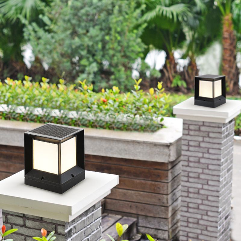 Ray Modern Simple Rectangle Metal Outdoor Floor Lamp - Lamp Outdoor