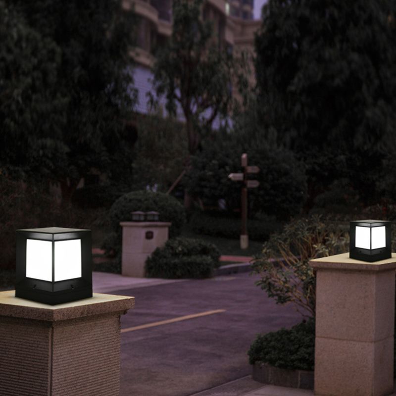 Ray Modern Simple Rectangle Metal Outdoor Floor Lamp - Lamp Outdoor
