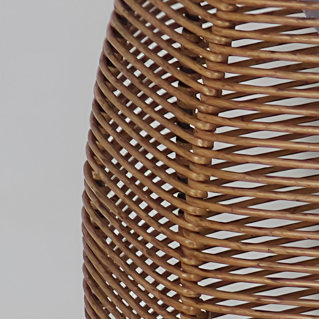 Rattan Lantern Shaped LED Waterproof Portable Modern Outdoor Floor Lamp - Lamp Outdoor