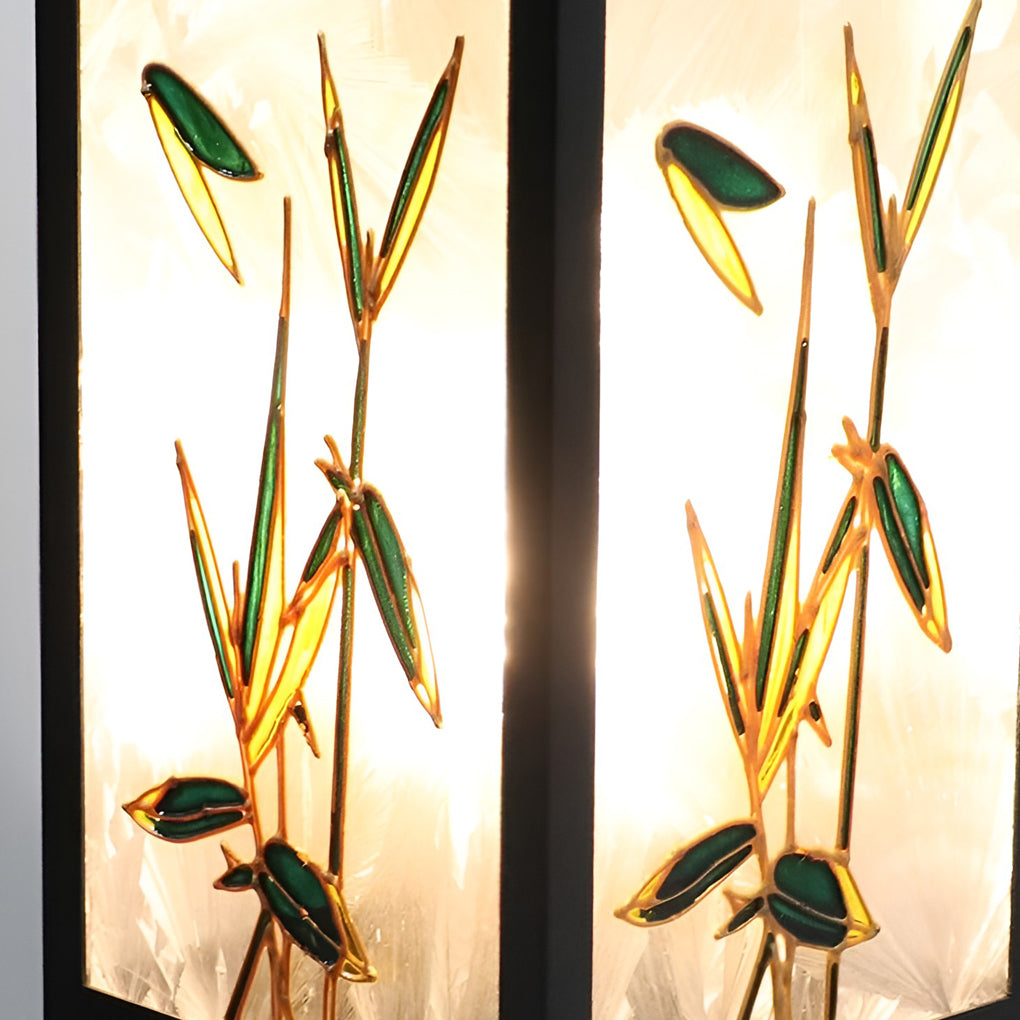 Vintage Square Solar LED Path Light Artistic Floral Landscape Bollard Lights - Lamp Outdoor