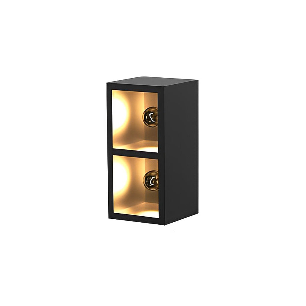 Waterproof Creative Square Combination LED Black Wall Lamp with Flowerpot - Lamp Outdoor