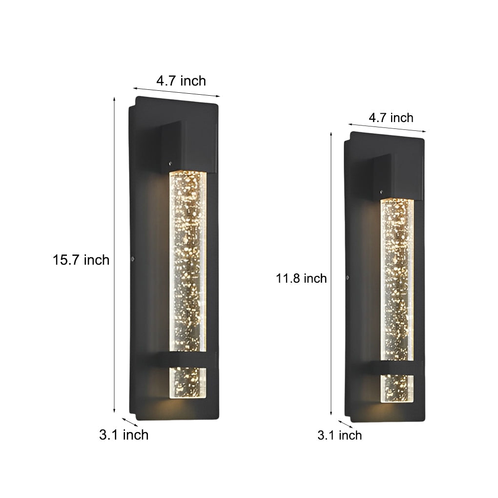11.8 Inch Waterproof Hardwired Bubbles Glass Outdoor Wall Light - Lamp Outdoor