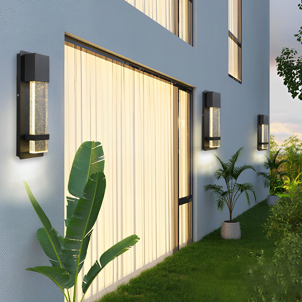 Minimalist Crystal Bubble Glass Waterproof LED Motion Sensor Wall Lamp - Lamp Outdoor