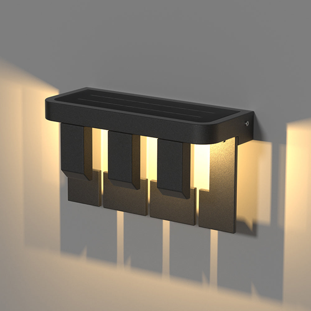 Ray Modern Minimallist Metal Solar Outdoor Garden Yard Wall Lamp - Lamp Outdoor