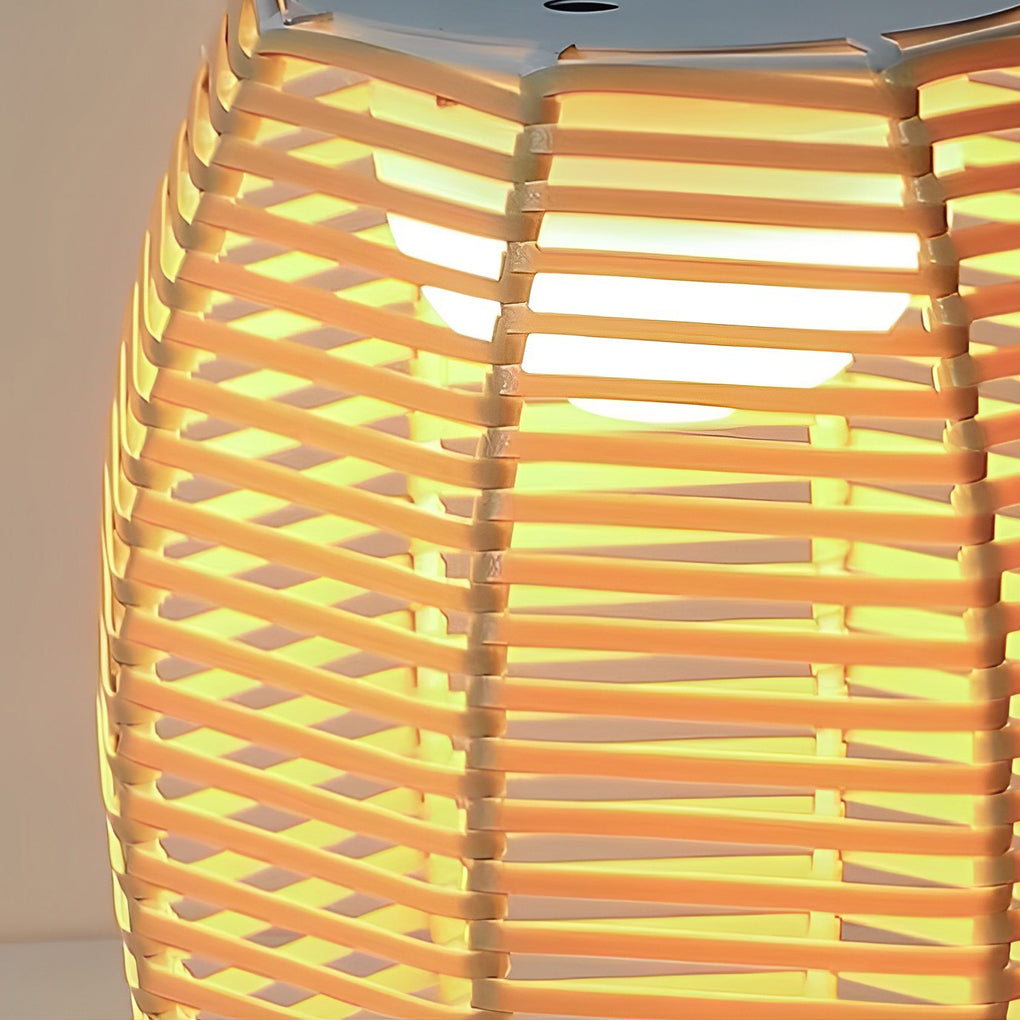 Portable Rattan Lantern Waterproof LED Modern Solar Outdoor Light Floor Lamp - Lamp Outdoor