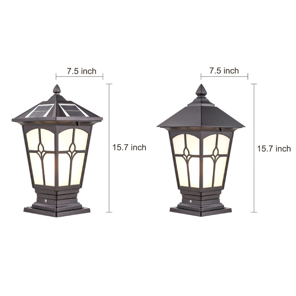 Waterproof Aluminum LED Brown Retro Solar Solar Post Cap Lights Pillar Lamp - Lamp Outdoor