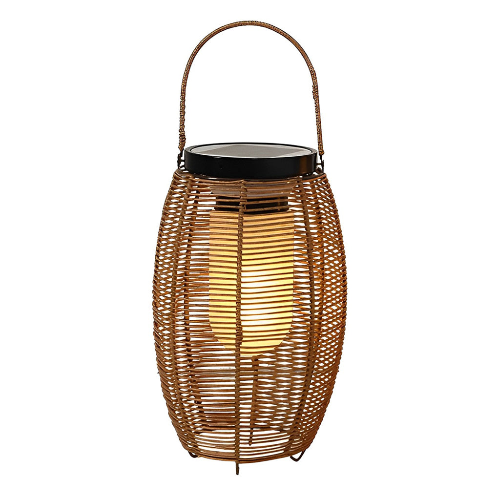 Portable Lantern Rattan LED Waterproof Solar Outdoor Lights Floor Lamp - Lamp Outdoor