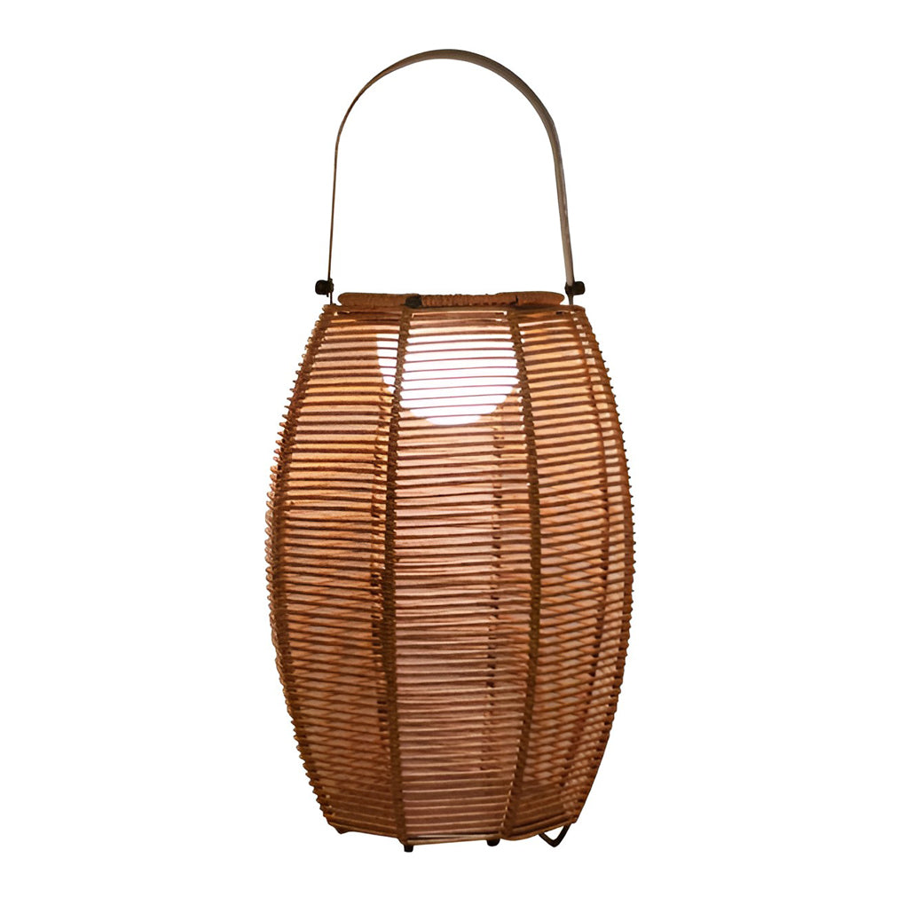 Rattan Lantern Shaped LED Waterproof Portable Modern Outdoor Floor Lamp - Lamp Outdoor
