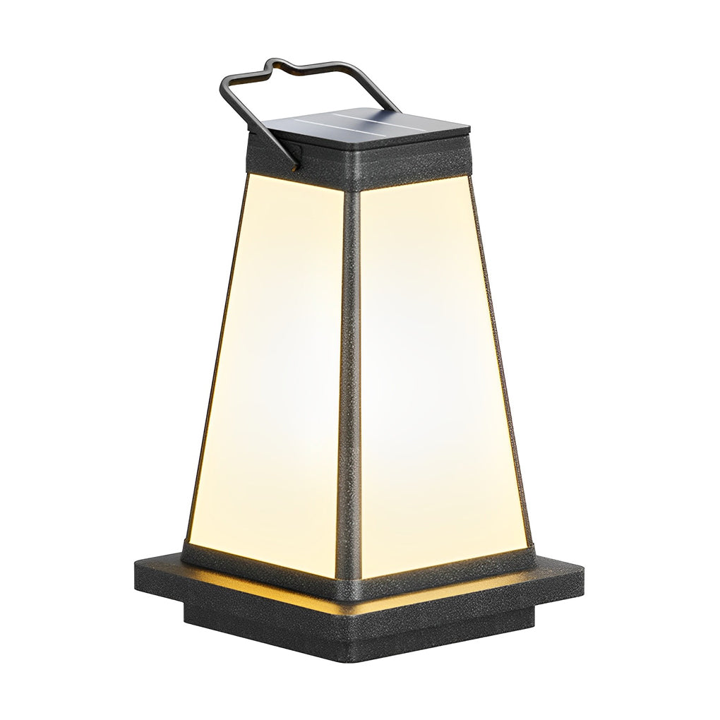 Square Waterproof LED Black Modern Portable Solar Outdoor Lanterns - Lamp Outdoor