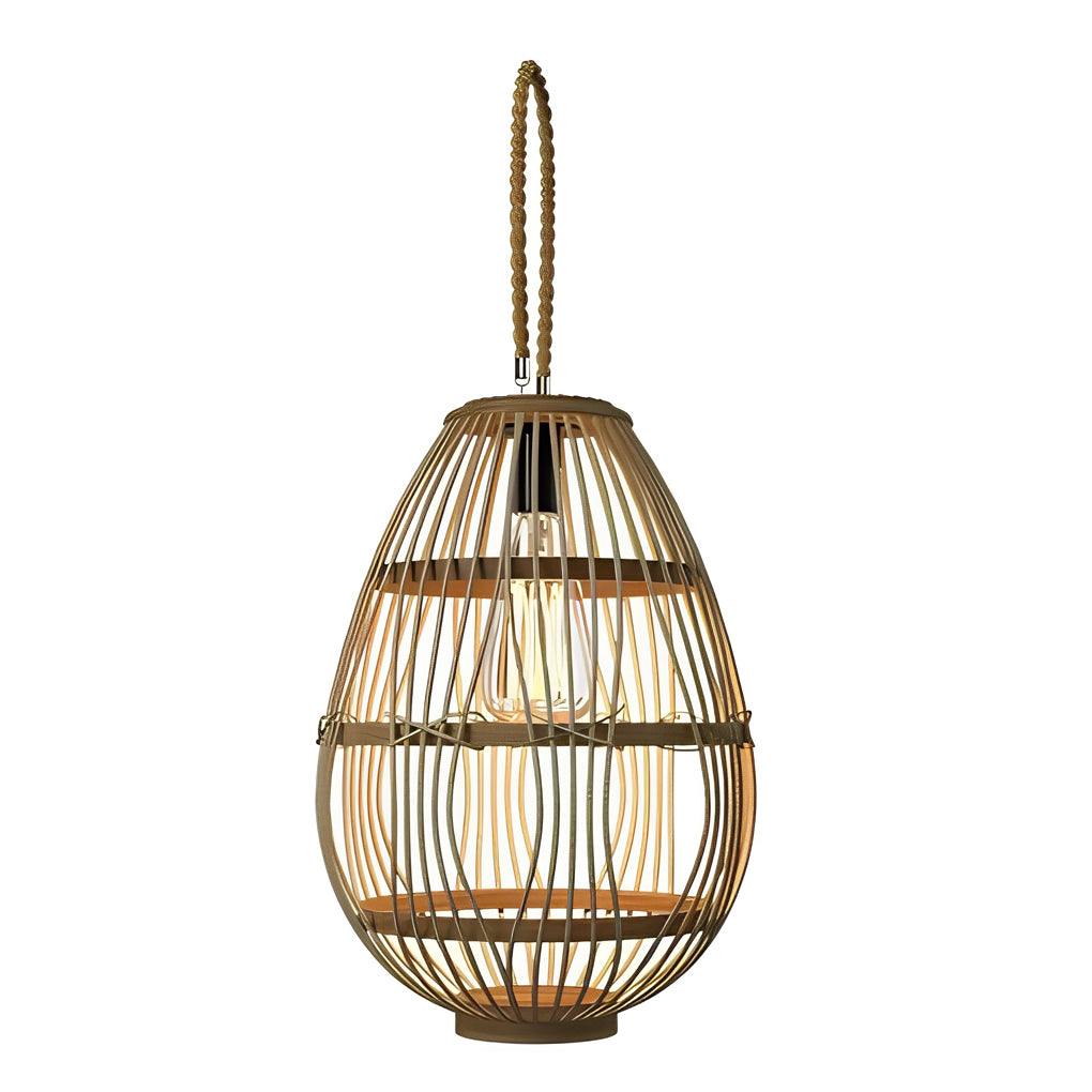 Portable Rattan Wood LED Waterproof Modern Solar Garden Lights Lawn Lamp - Lamp Outdoor