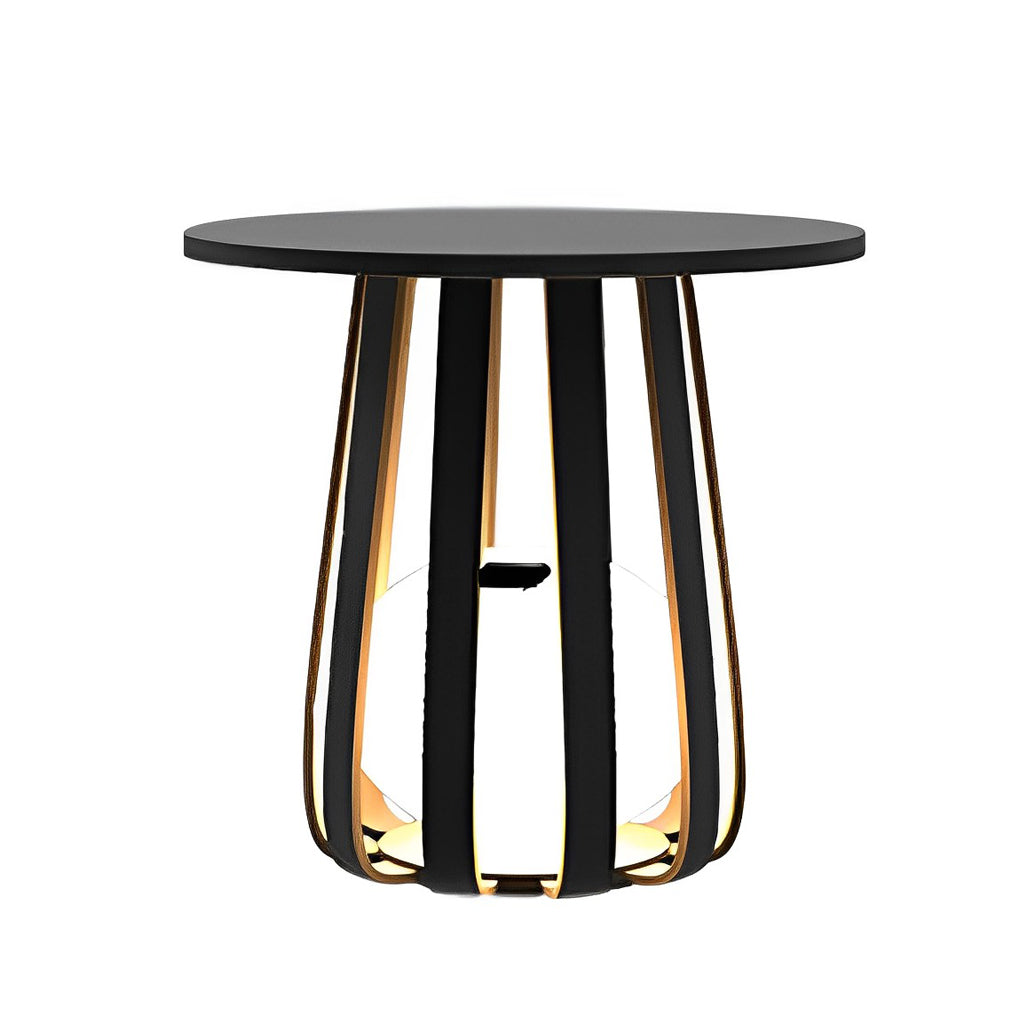 Round Waterproof RGB Iron Small Coffee Table Solar Light Outdoor Lanterns - Lamp Outdoor