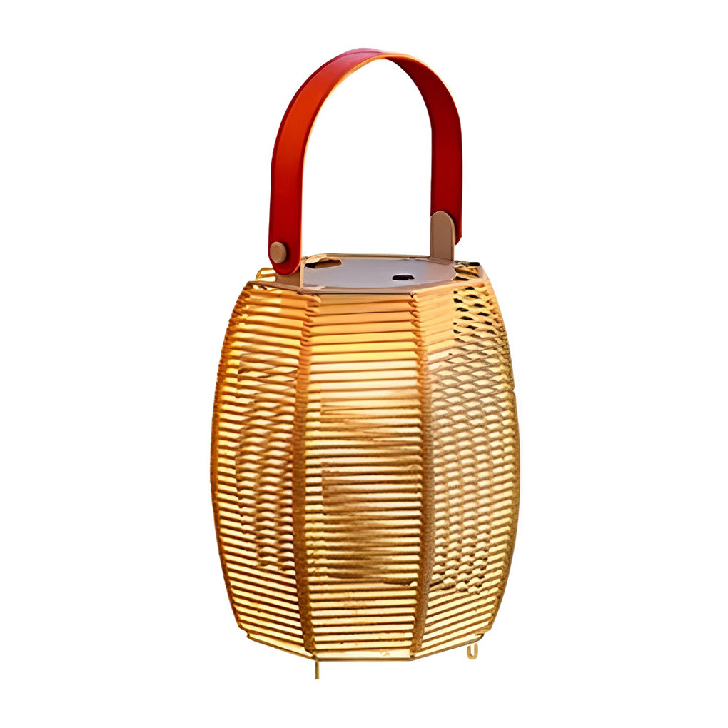 Portable Rattan Lantern Waterproof LED Modern Solar Outdoor Light Floor Lamp - Lamp Outdoor