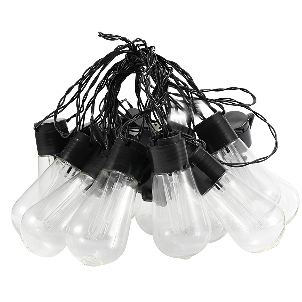 Retro 40 Lights Long Bulb USB Rechargeable LED Solar String Lights Outdoor - Lamp Outdoor