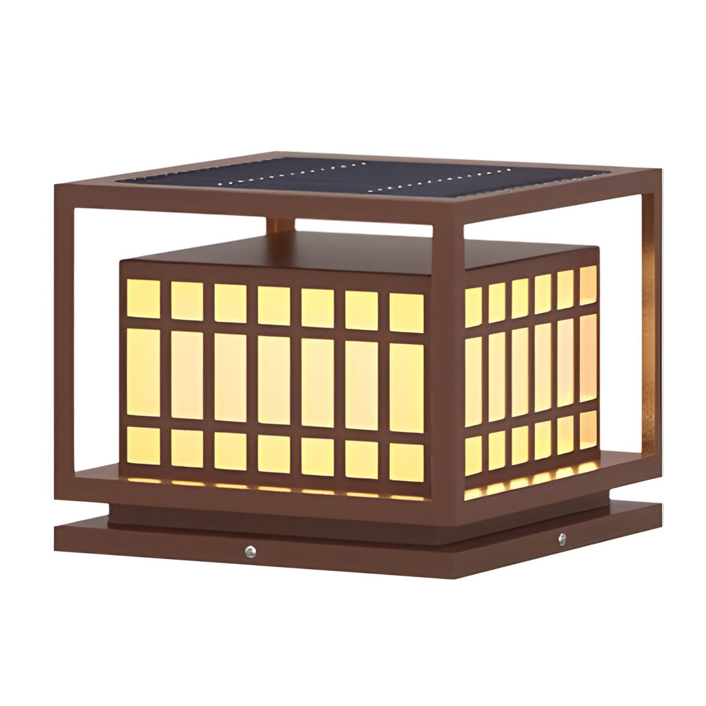 Square LED Waterproof Brown Modern Outdoor Deck Post Lights Pillar Light - Lamp Outdoor