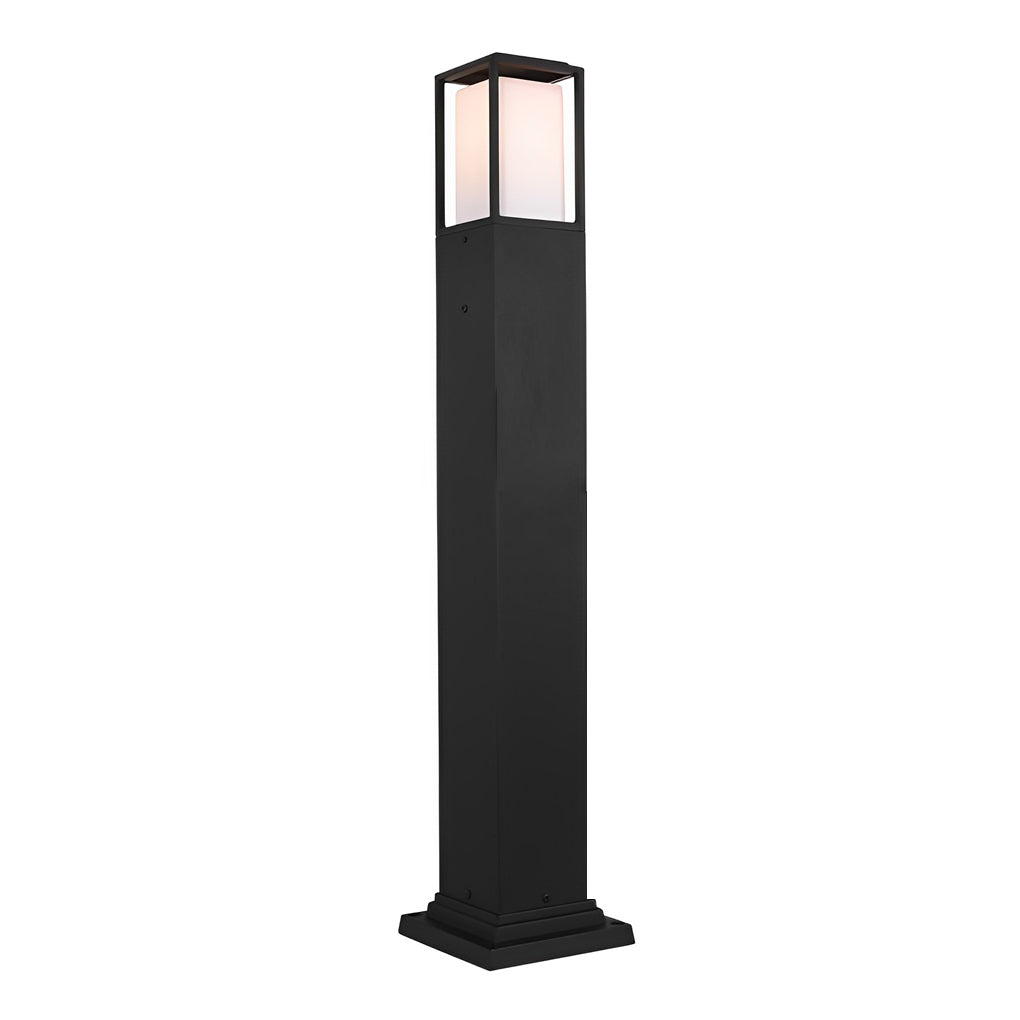 31.49 Inch High Black Aluminum Bollard Path Lights Elegant Square Outdoor Lighting - Lamp Outdoor