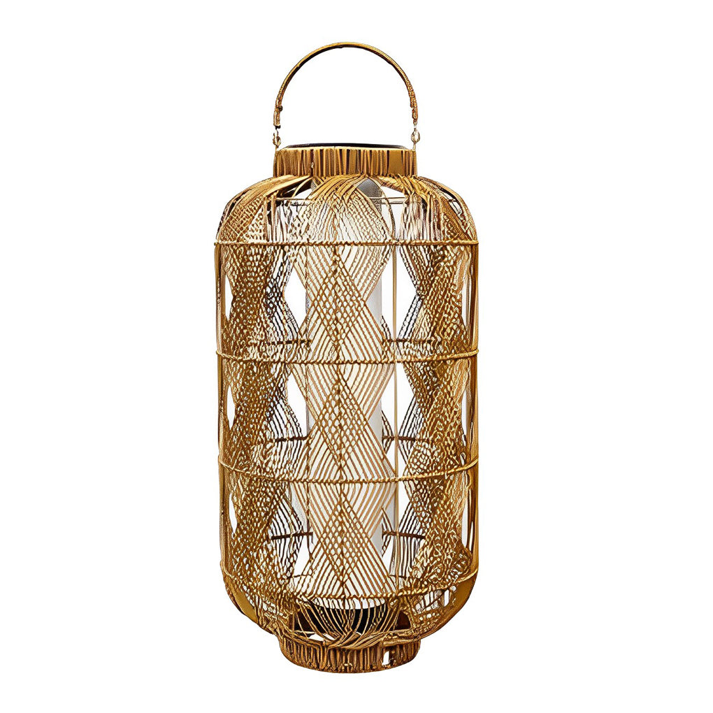 Rattan Waterproof LED Retro European Style Portable Solar Floor Lamp - Lamp Outdoor