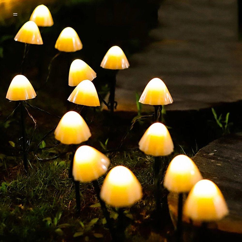 Outdoor Mini Mushroom RGB Solar 16.40 ft String Lights - Lamp Outdoor