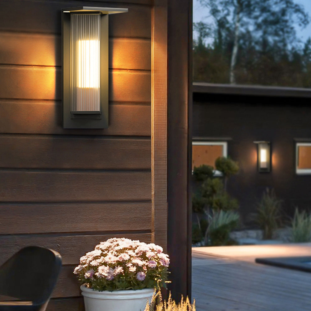Ray Modern Rectangular Acrylic Outdoor Wall Lamp Transparent - Lamp Outdoor
