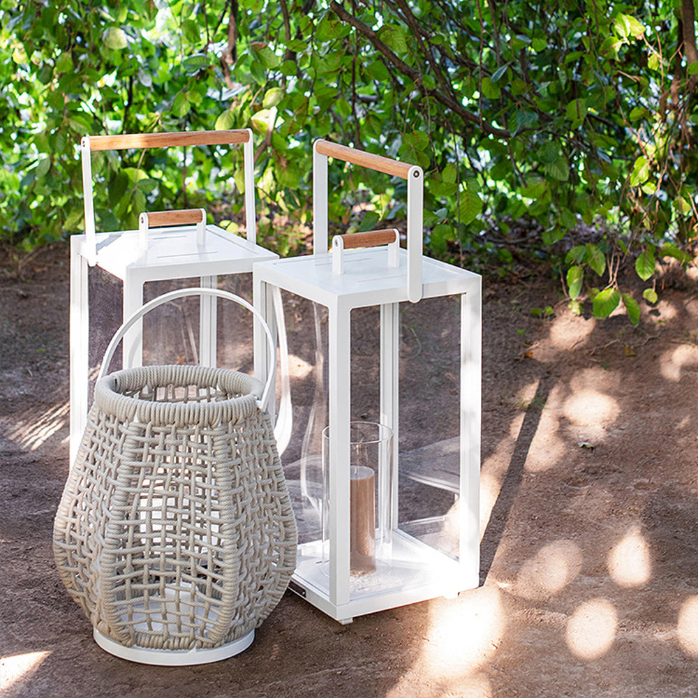 Ritta Vintage Lantern Metal Floor Lamp Metal Rattan - Lamp Outdoor