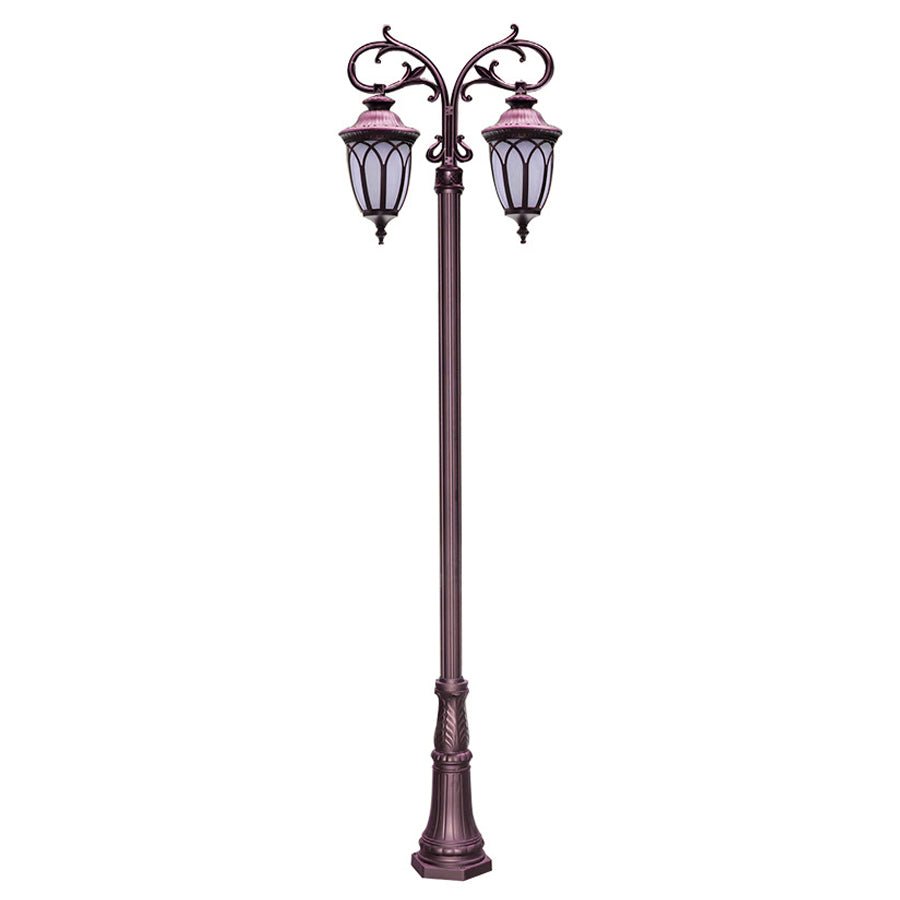 2 Head 118'' Aluminum Waterproof LED Black European Style Street Lights - Lamp Outdoor