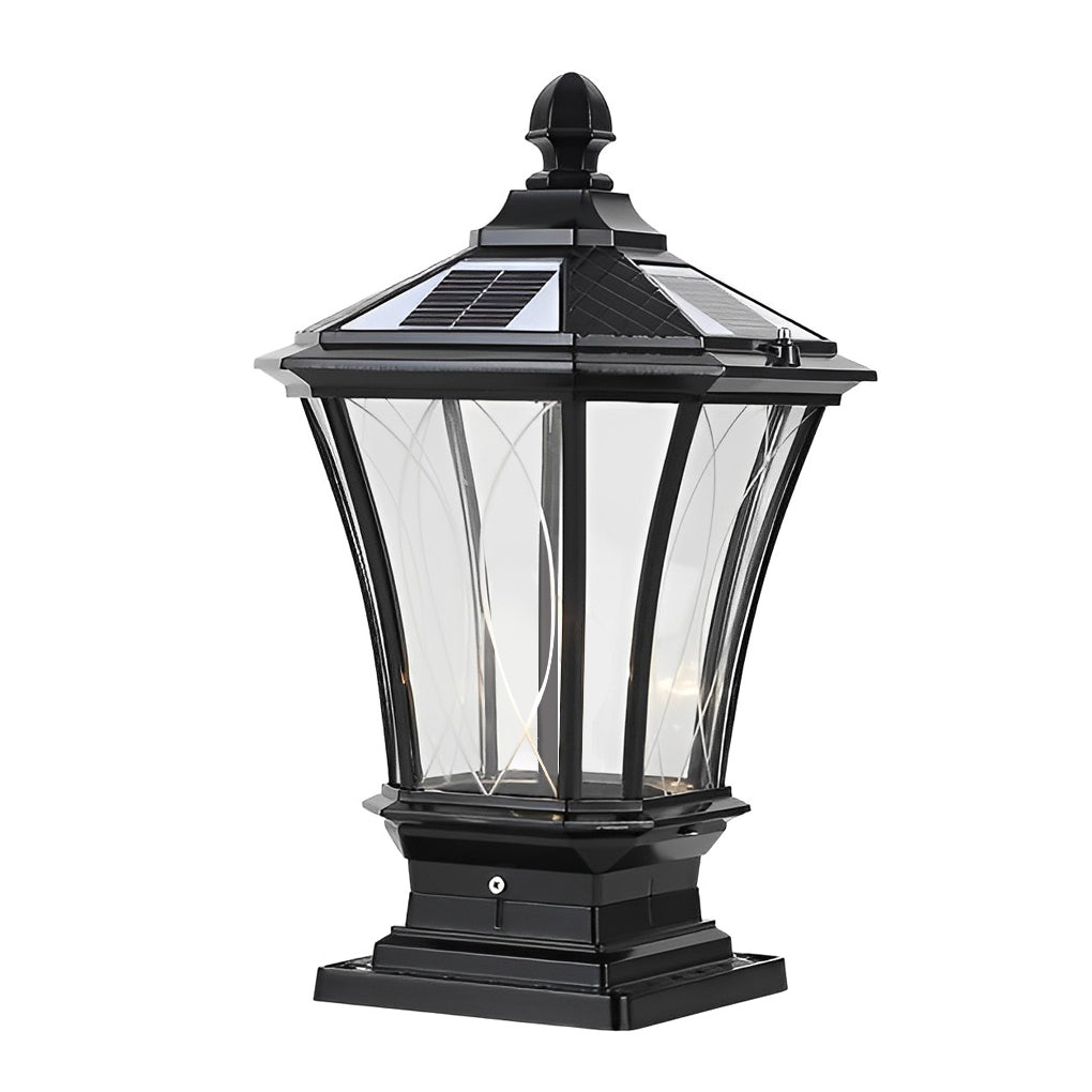 Vintage Waterproof LED Retro Solar Fence Post Lights With Remote Control - Lamp Outdoor
