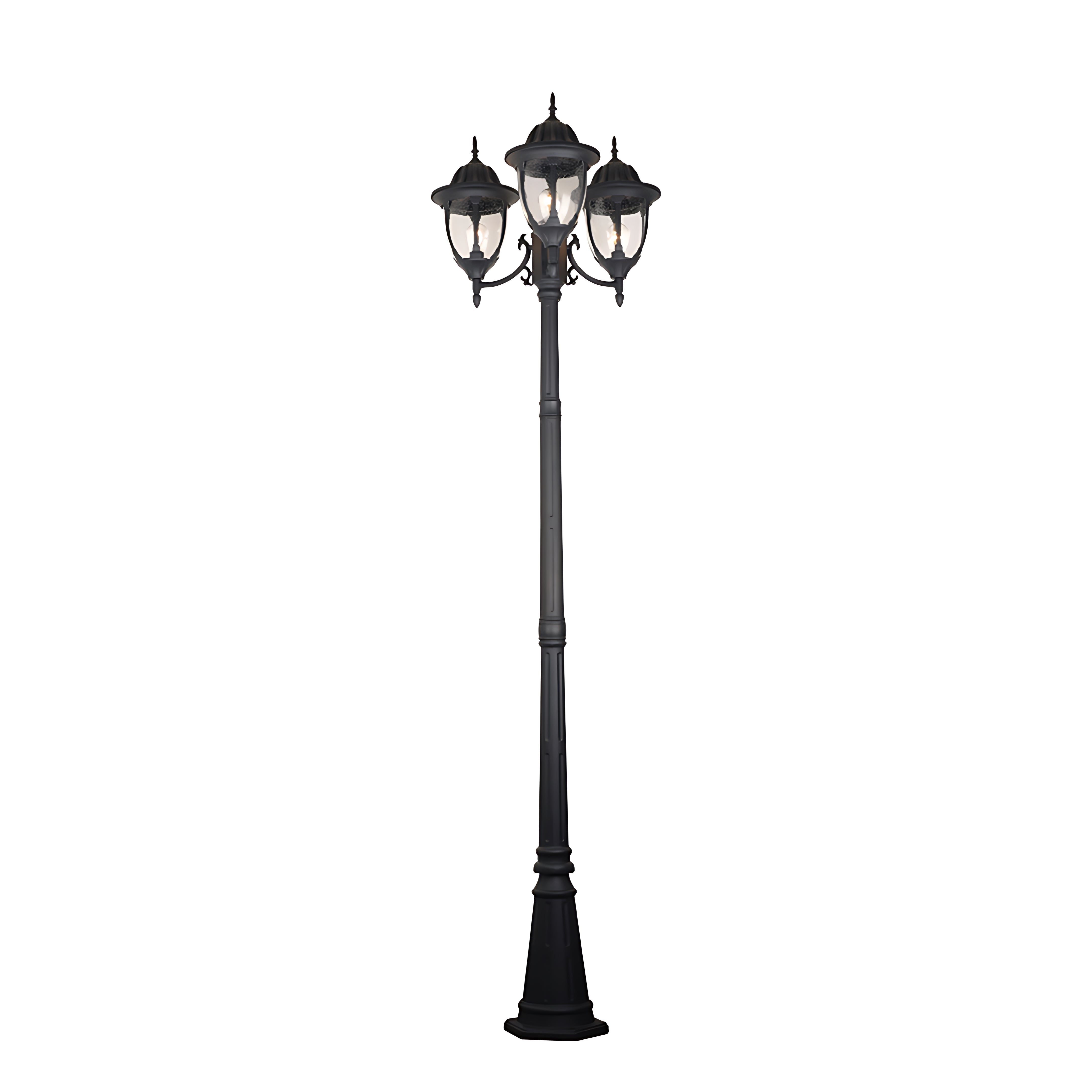 Three-Head Street Lamp Post Lights Waterproof Aluminum European-Style - Lamp Outdoor