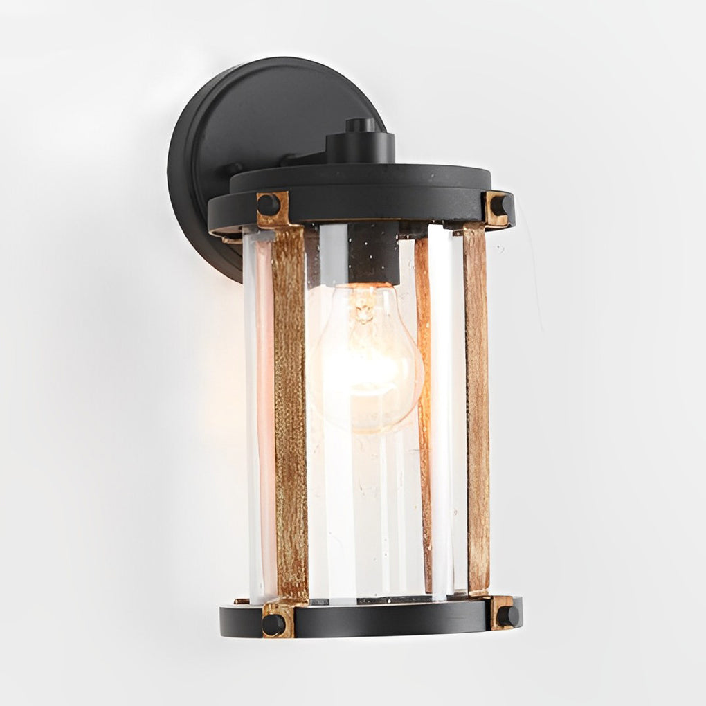 Vintage Waterproof Glass Black Industrial Style Outdoor Wall Sconces Lighting - Lamp Outdoor