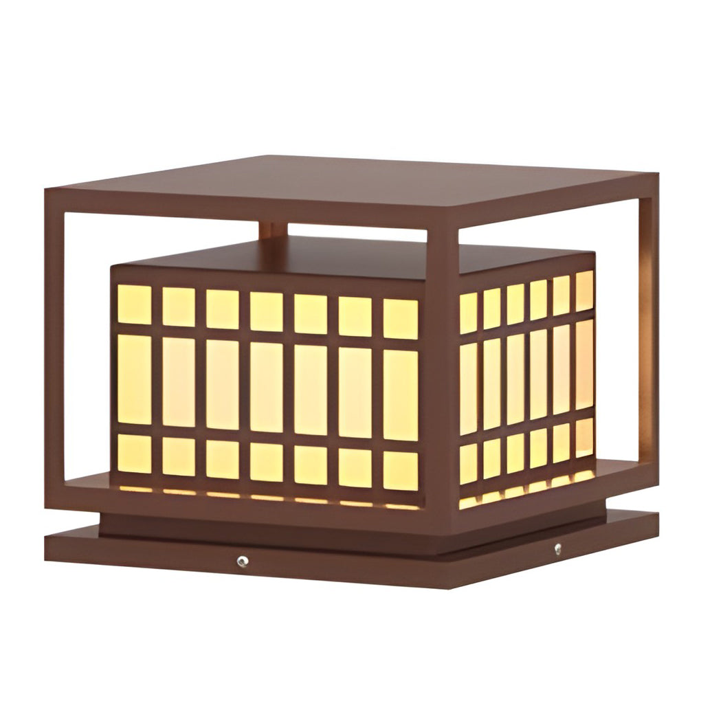 Square LED Waterproof Brown Modern Outdoor Deck Post Lights Pillar Light - Lamp Outdoor