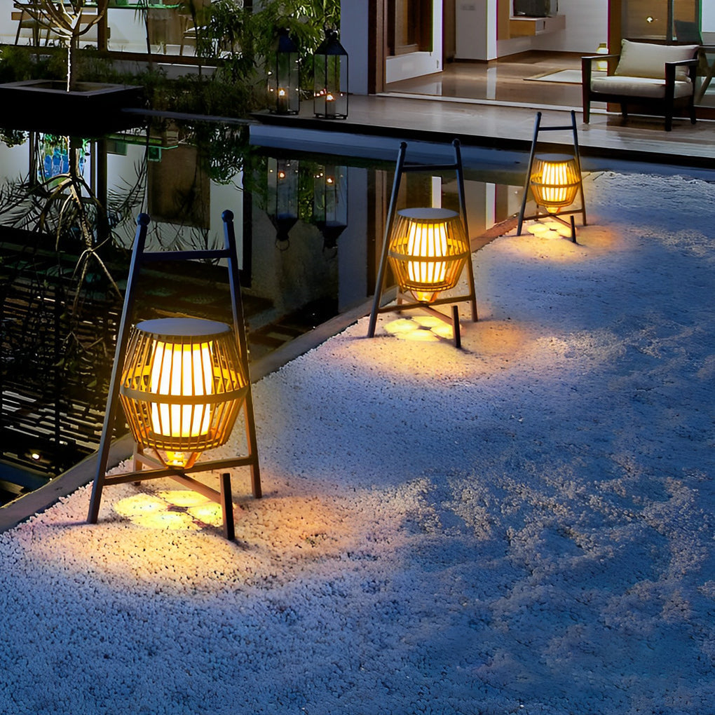 Portable Dimmable LED Black Modern Intelligent Solar Outdoor Lanterns - Lamp Outdoor