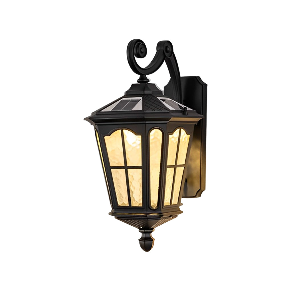 Retro Waterproof LED Aluminum Black Vintage Solar Outdoor Wall Light - Lamp Outdoor