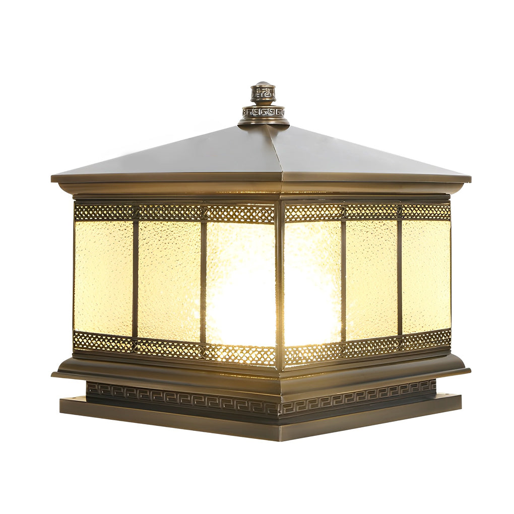 Intelligent Four Step Dimming Waterproof Retro Solar Fence Post Lights - Lamp Outdoor