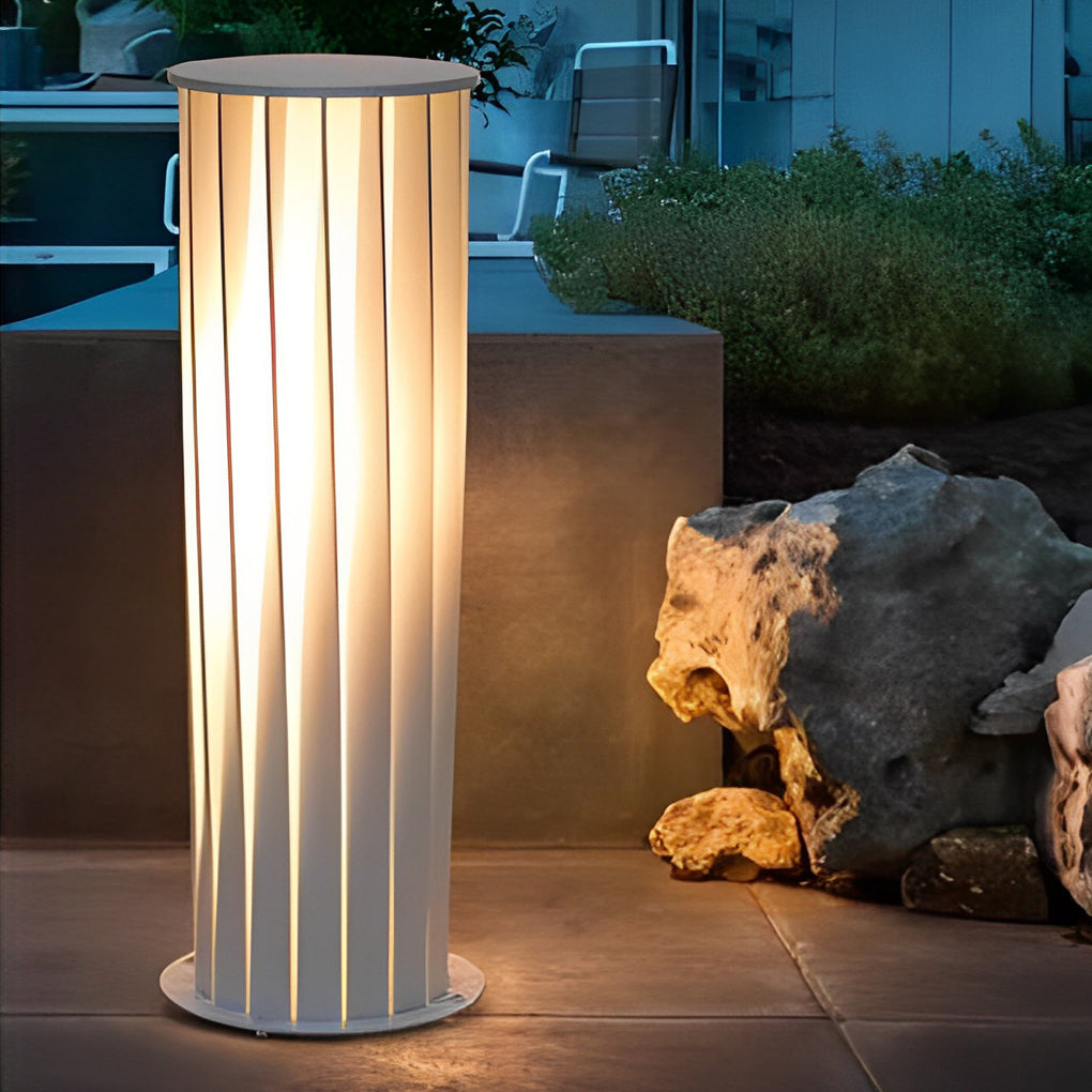 Twisted Metal Lantern LED Waterproof White Modern Solar Lawn Lights - Lamp Outdoor