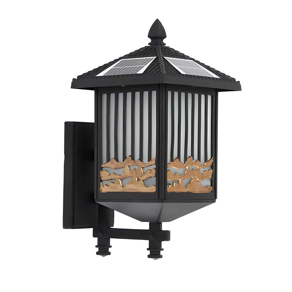 Retro Waterproof LED Black Modern Solar Wall Lights Outdoor Wall Sconce - Lamp Outdoor
