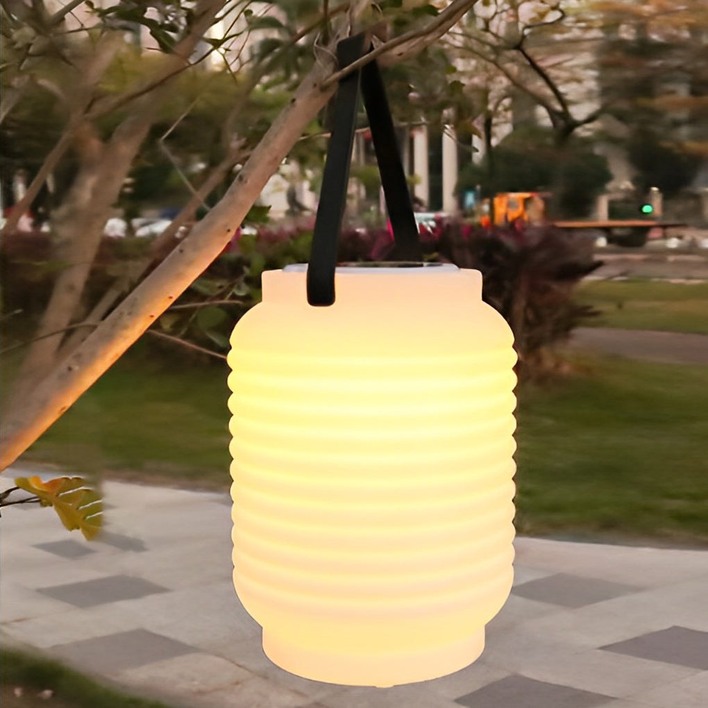 Portable Waterproof Cylinder LED White Solar Camping Lanterns Lights - Lamp Outdoor
