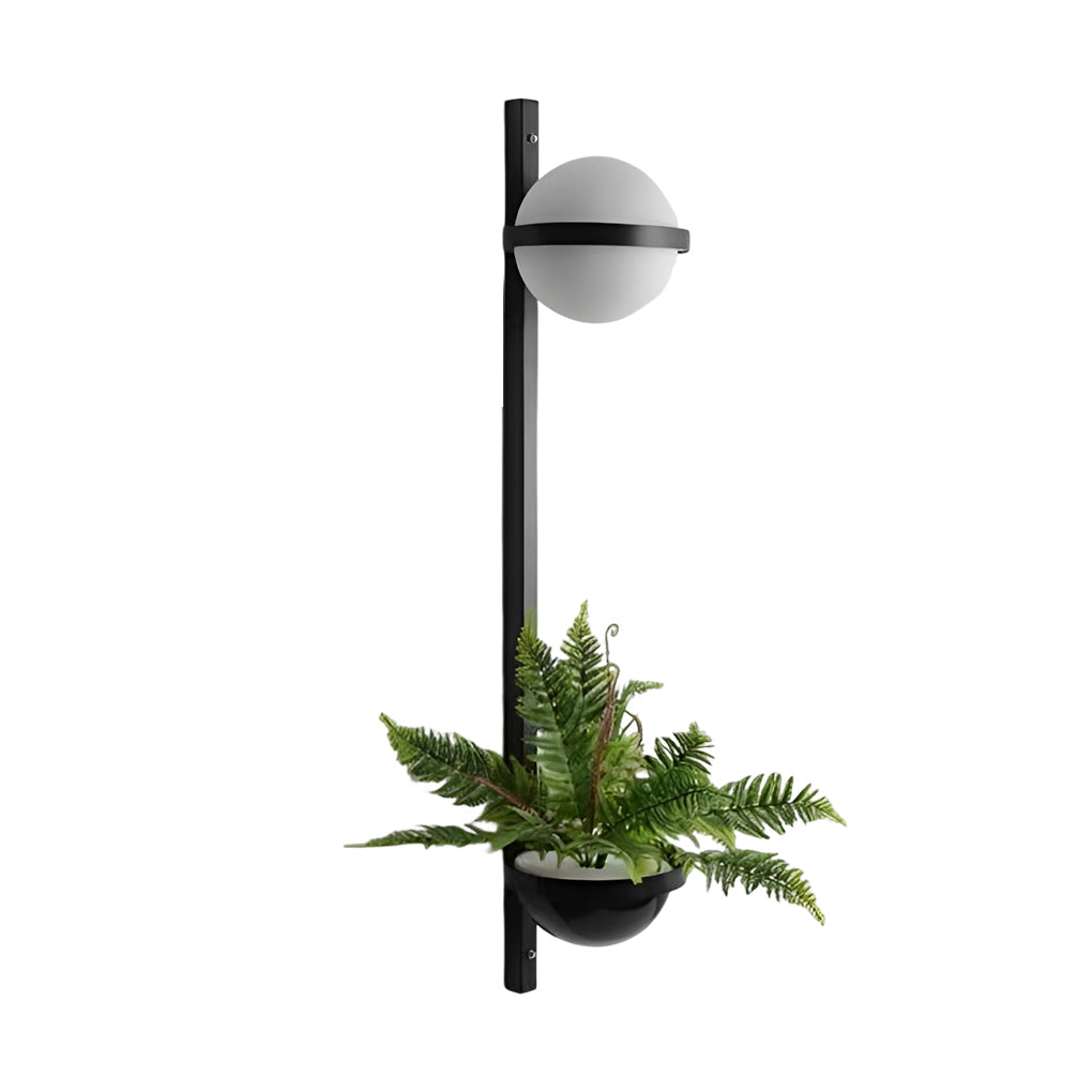 Creative Flowerpot Ball Waterproof LED Black Modern Outdoor Wall Light - Lamp Outdoor