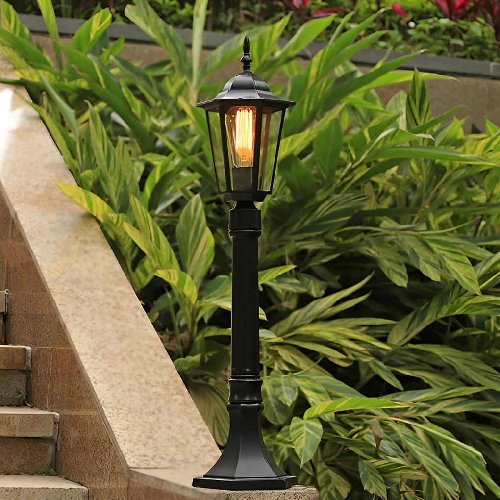 Elegant Traditional Black Post Path Light Waterproof E27 LED Lamp - Lamp Outdoor