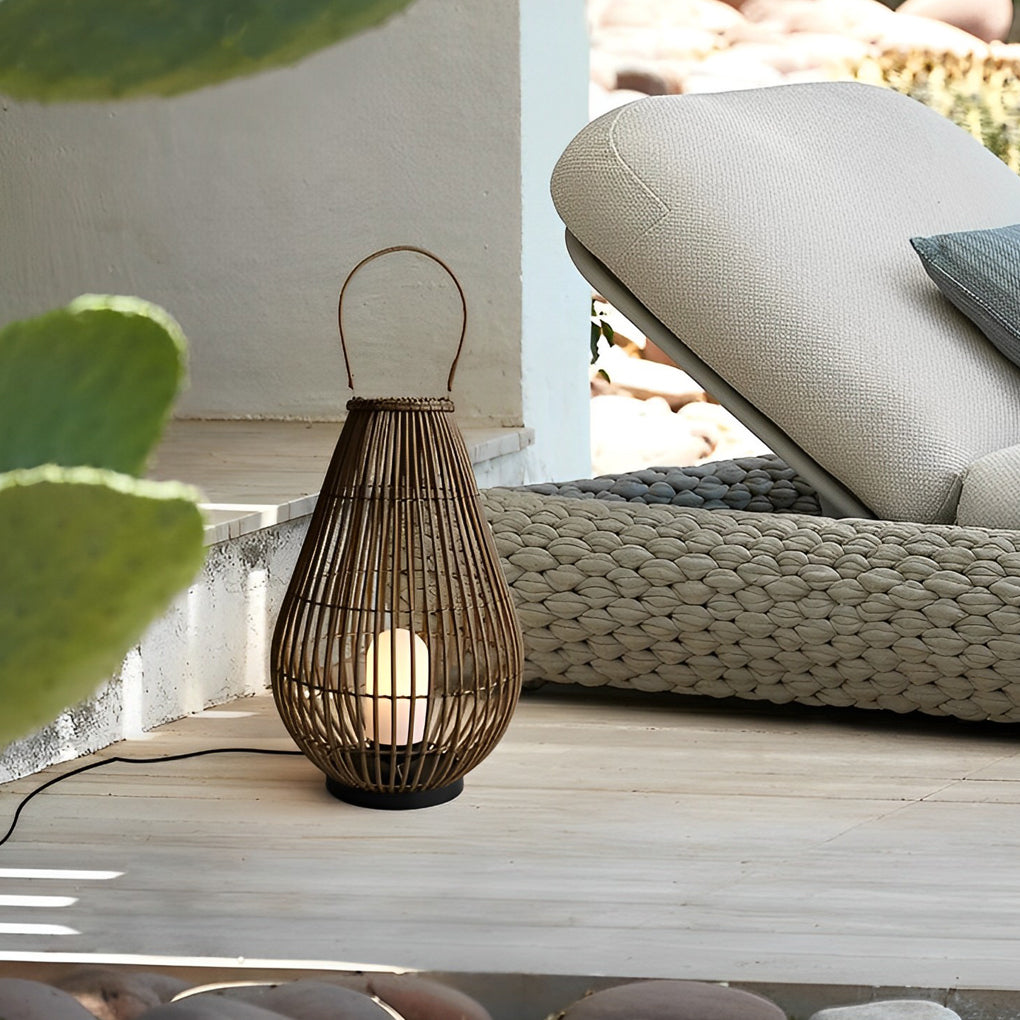 Portable Waterproof Handmade Rattan Iron Modern Outdoor Light Lanterns - Lamp Outdoor