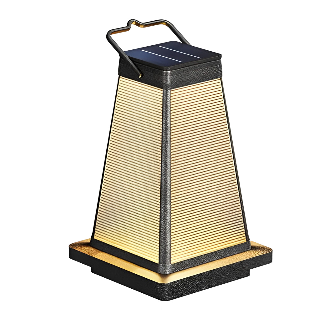 Square Waterproof LED Black Modern Portable Solar Outdoor Lanterns - Lamp Outdoor