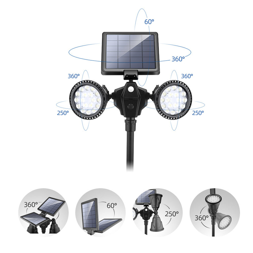 2 Lights Waterproof LED Intelligent Motion Sensor Solar Lawn Lights - Lamp Outdoor
