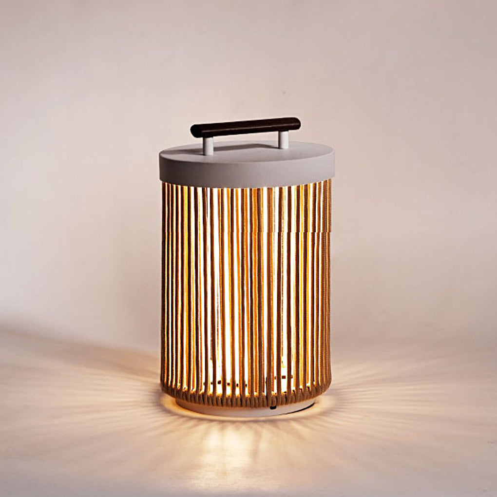 Handmade Rattan Waterproof LED Modern Portable Solar Outdoor Lanterns - Lamp Outdoor