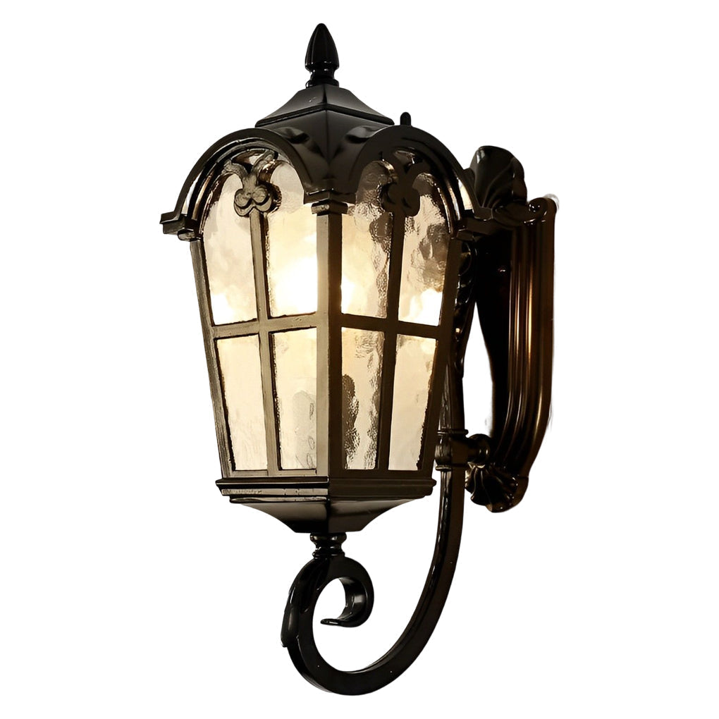 Vintage Glass Waterproof Black European-style Outdoor Wall Lamp Exterior Lights - Lamp Outdoor
