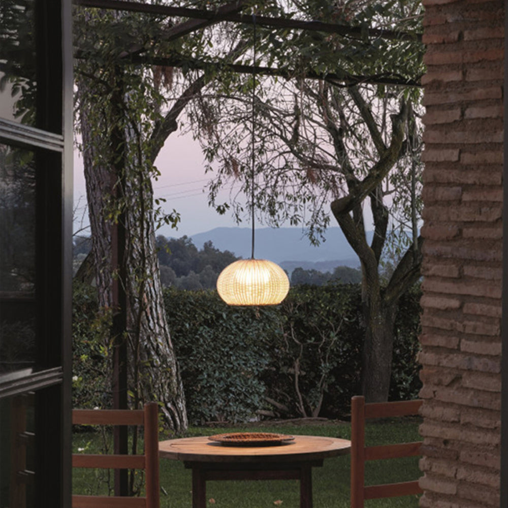Ritta Modern Lantern Pendant Light, Coffee & Beige - Lamp Outdoor