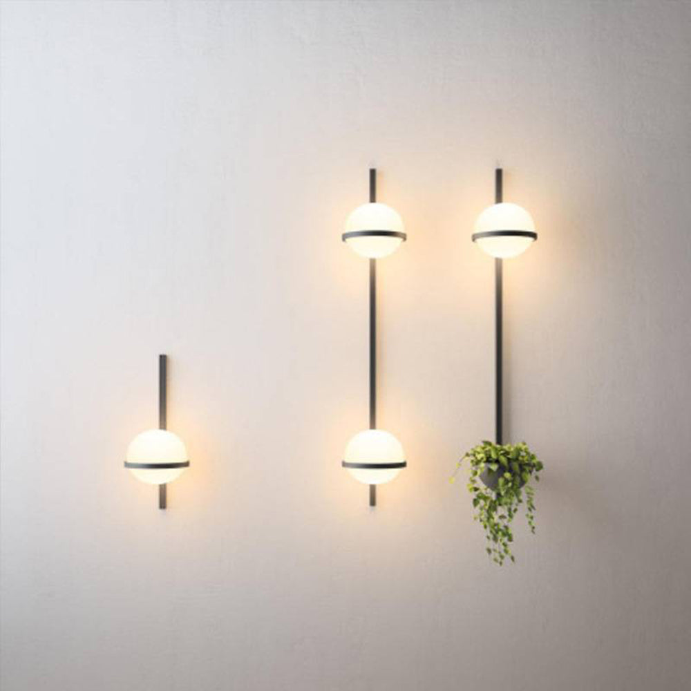 Valentina Modern Globe Metal Acrylic Solar Outdoor Wall Lamp Plant Pot - Lamp Outdoor